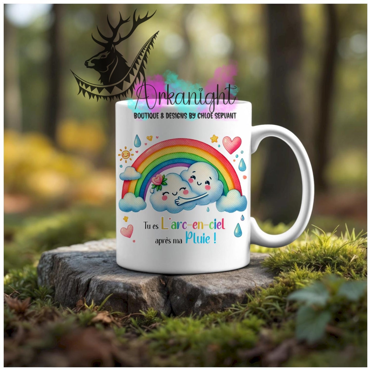 Numérique - Tasse en céramique - Collection Couples d'aliments comiques - l'arc-en-ciel après ma pluie