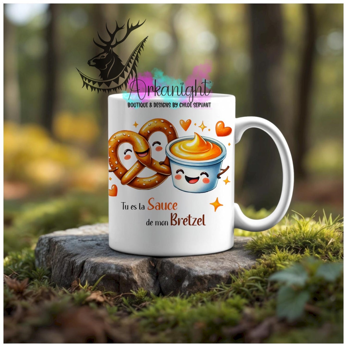 Numérique - Tasse en céramique - Collection Couples d'aliments comiques - Sauce de mon Bretzel