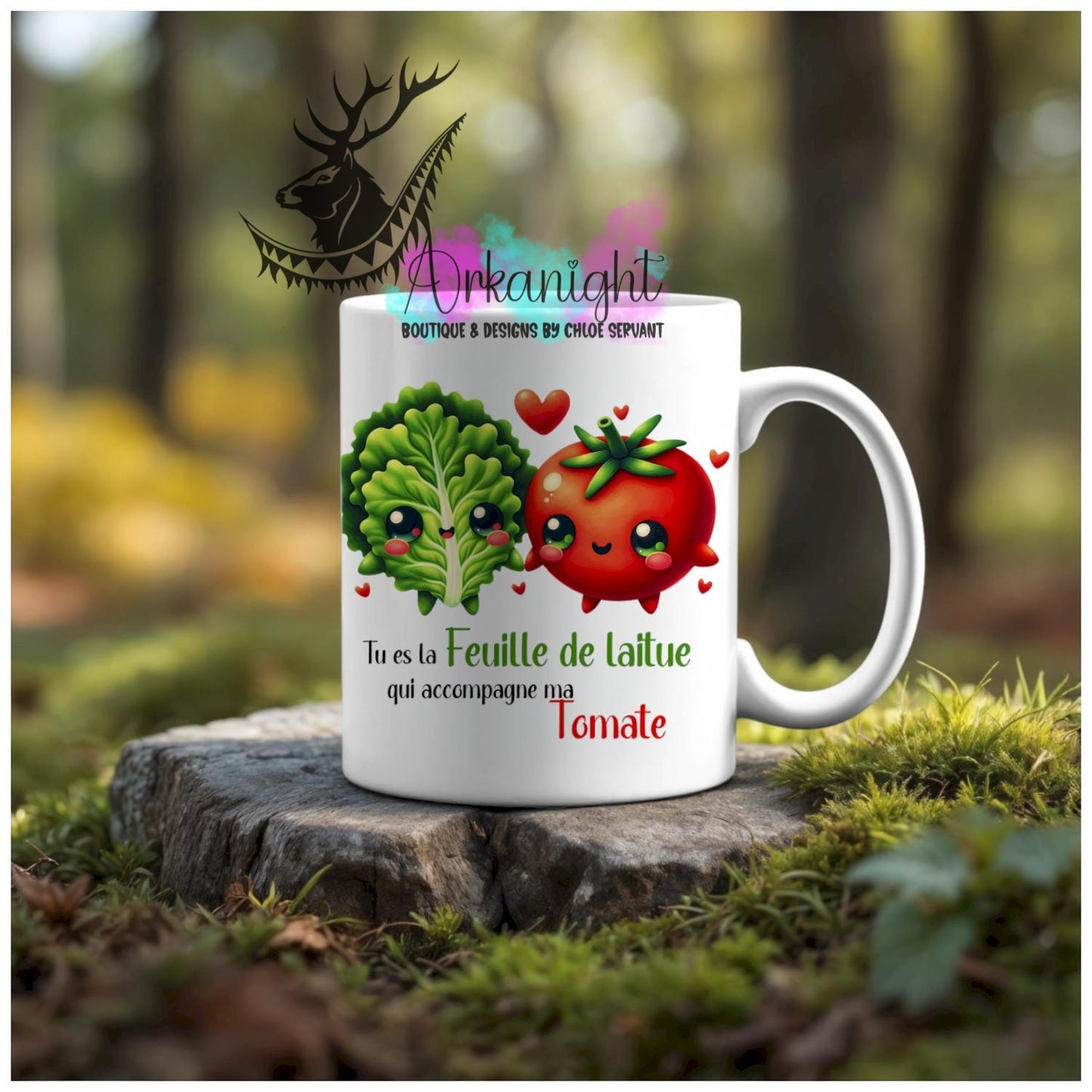 Numérique - Tasse en céramique - Collection Couples d'aliments comiques - Laitue de ma tomate