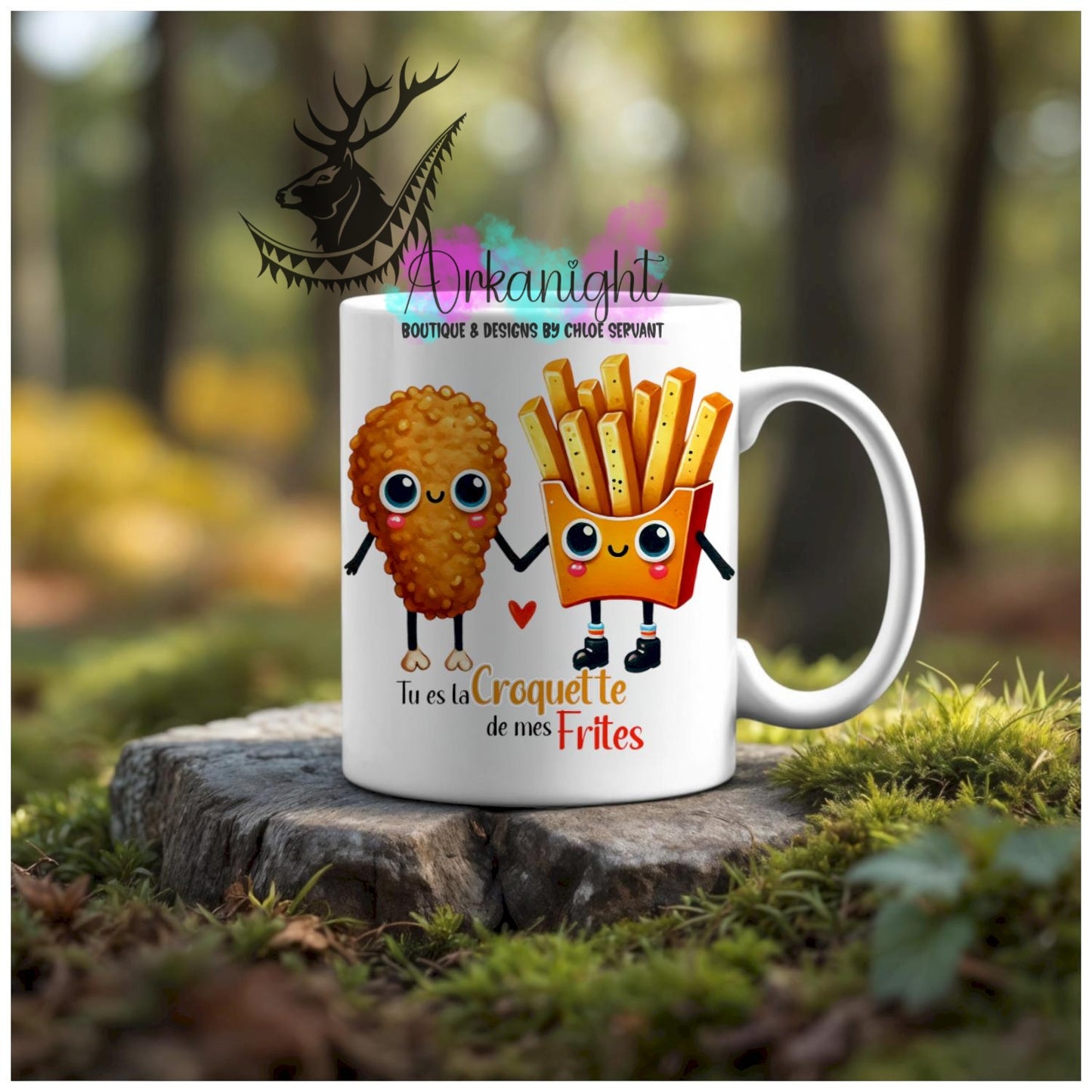 Numérique - Tasse en céramique - Collection Couples d'aliments comiques - Croquette de mes frites