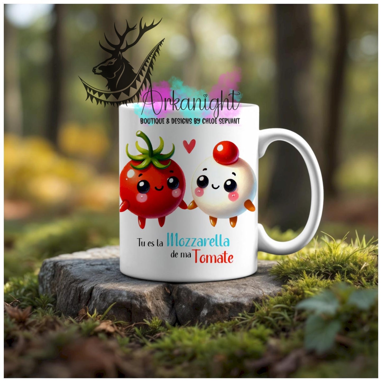 Numérique - Tasse en céramique - Collection Couples d'aliments comiques - Mozzarela de ma tomate