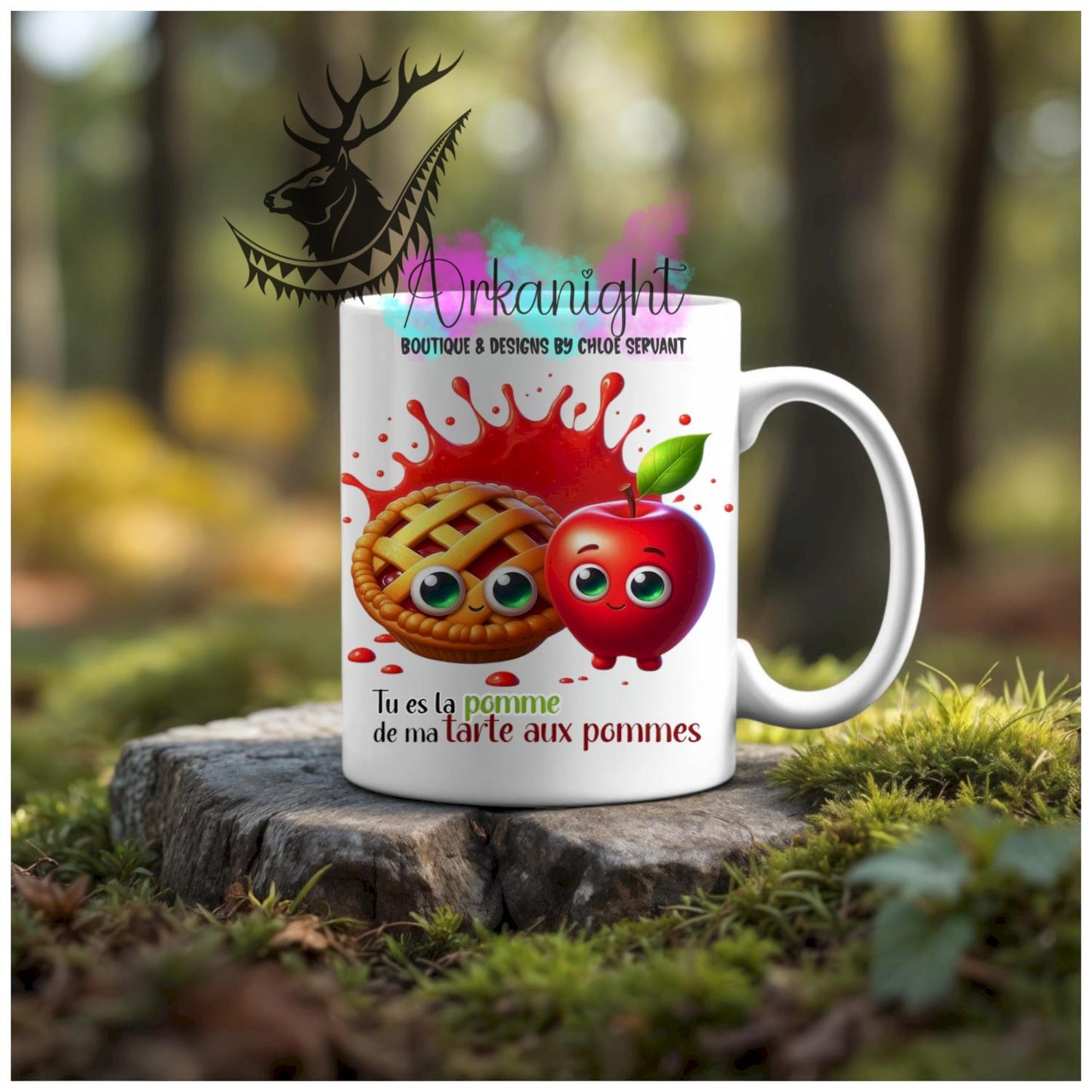 Numérique - Tasse en céramique - Collection Couples d'aliments comiques - Pomme dans ma tarte aux pommes