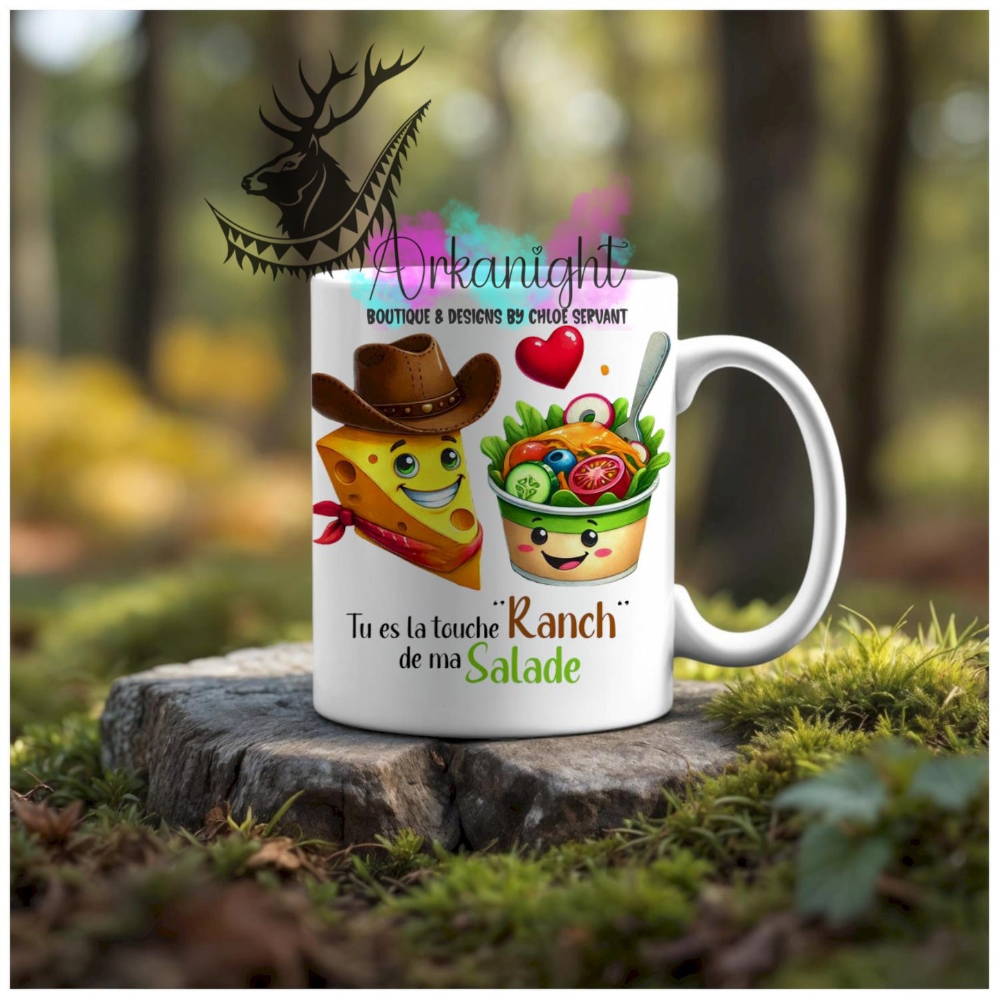 Numérique - Tasse en céramique - Collection Couples d'aliments comiques - la touche ranch de ma salade