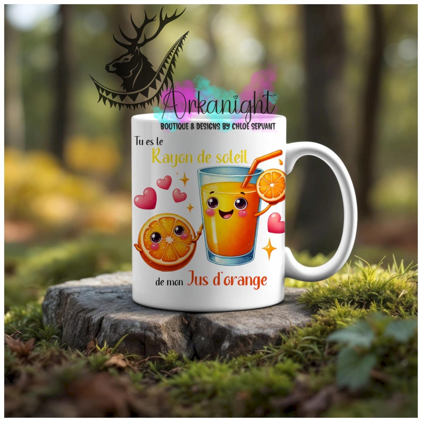 Numérique - Tasse en céramique - Collection Couples d'aliments comiques - Rayon de soleil de mon jus d'orange