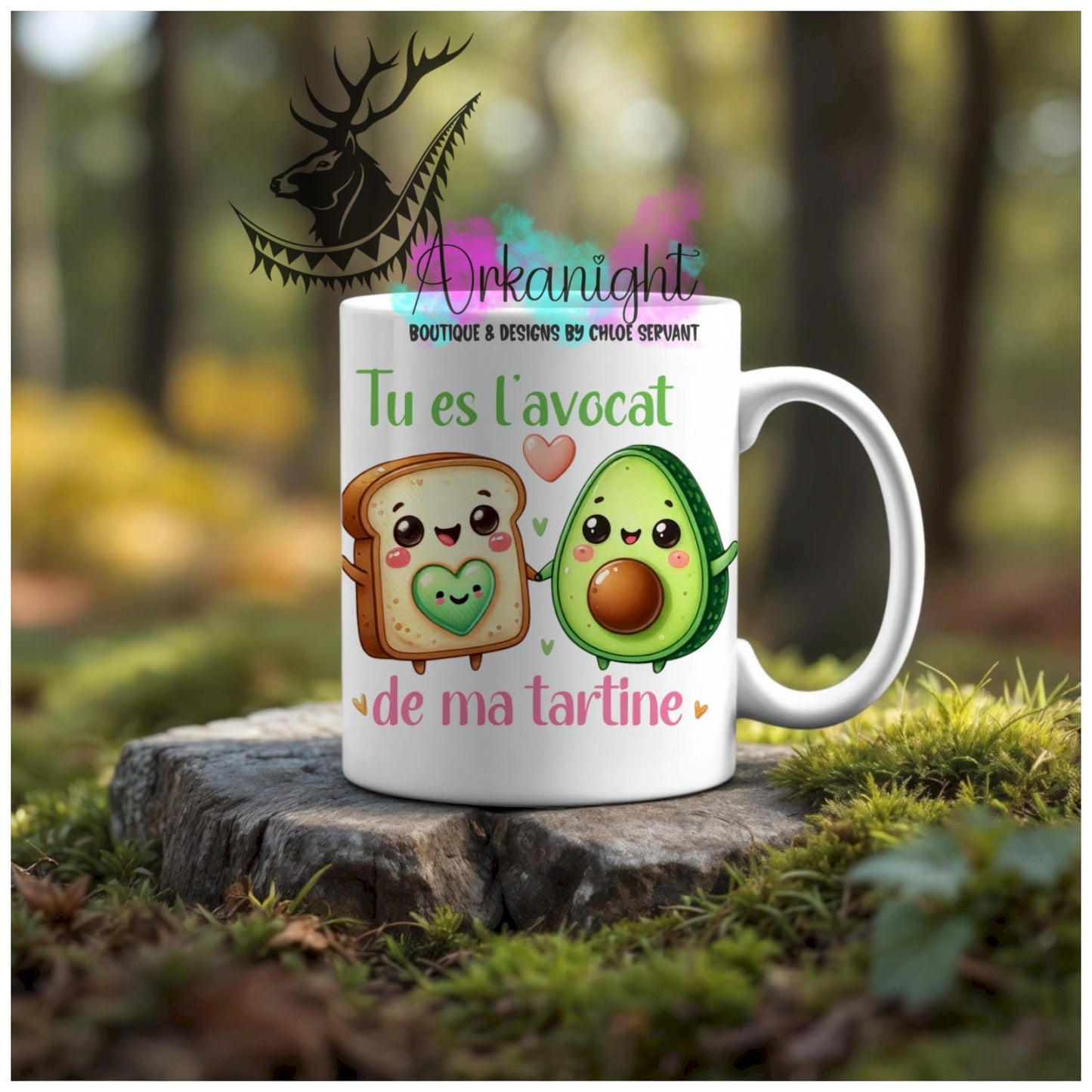 Numérique - Tasse en céramique - Collection Couples d'aliments comiques - l'avocat de ma tartine