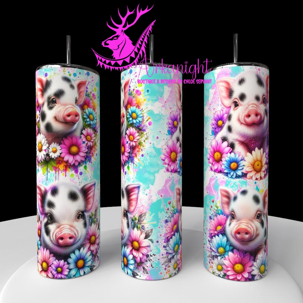 Gourde sur commande - Collection Vivid Colors & Flowers - Animaux - Cochon miniatures