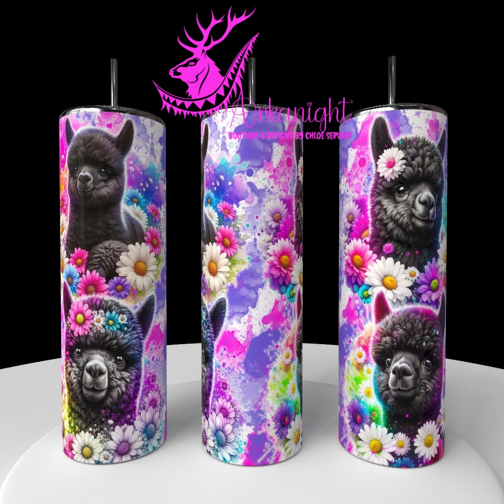Gourde sur commande - Collection Vivid Colors & Flowers - Animaux - Alpaga Noir