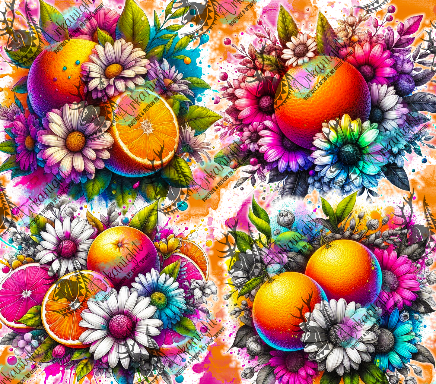 Numérique - Collection Vivid Colors & Flowers - Fruits - Agrumes