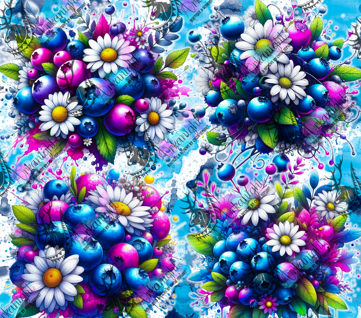 Numérique - Collection Vivid Colors & Flowers - Fruits - Bleuet
