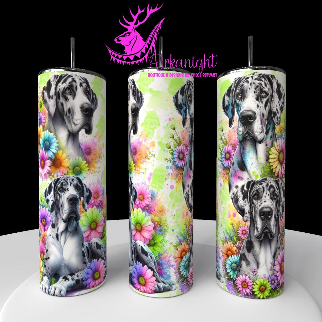 Gourde sur commande - Collection Vivid Colors & Flowers - Chien - Grand Danois