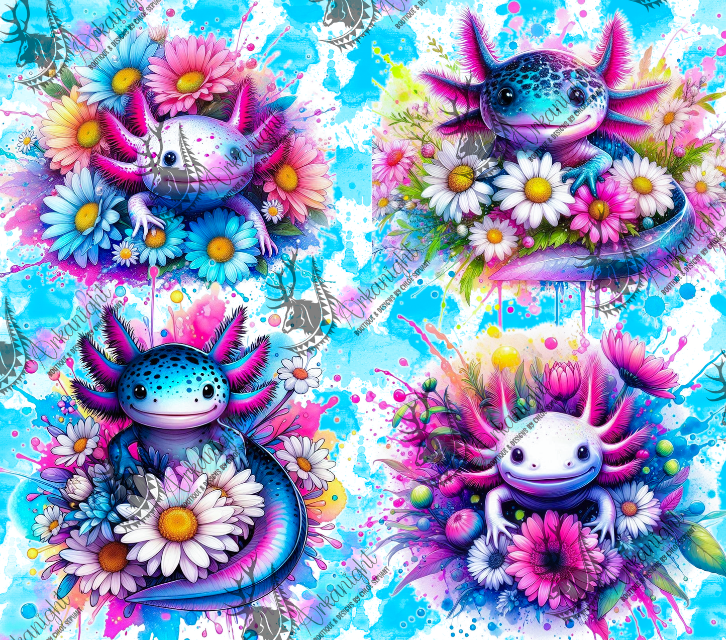 Numérique - Collection Vivid Colors & Flowers - Animaux - Axolotl
