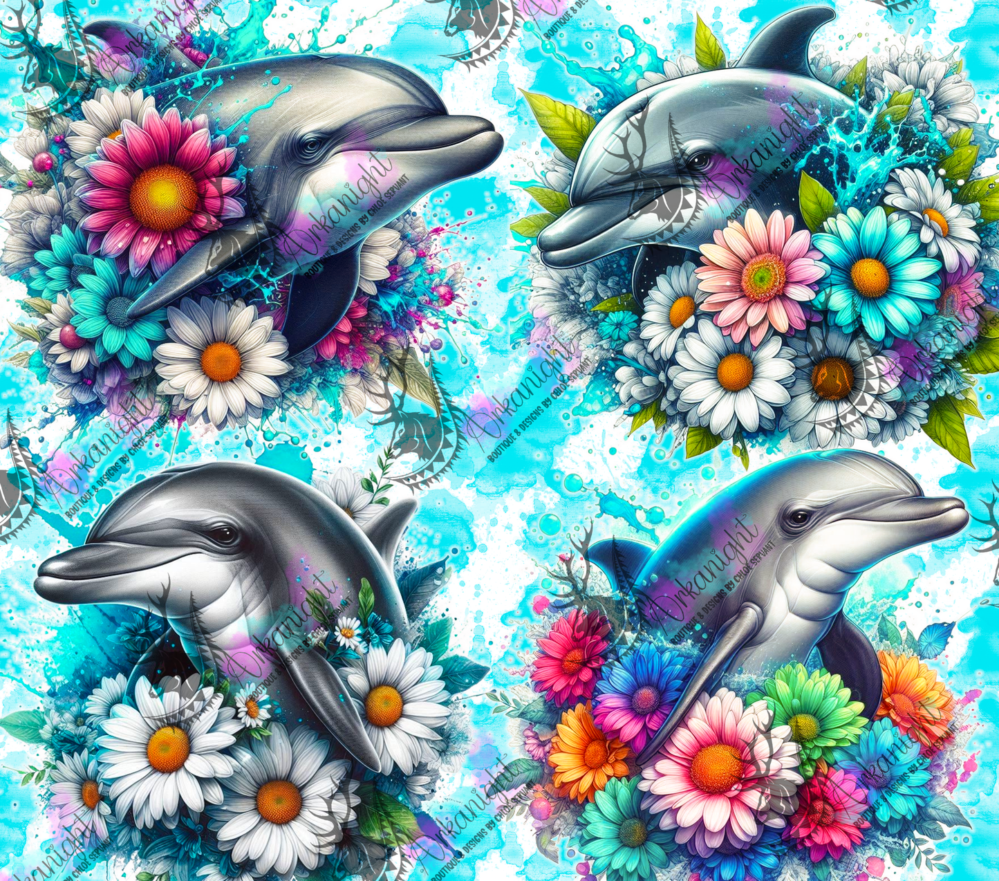Numérique - Collection Vivid Colors & Flowers - Animaux - Dauphin