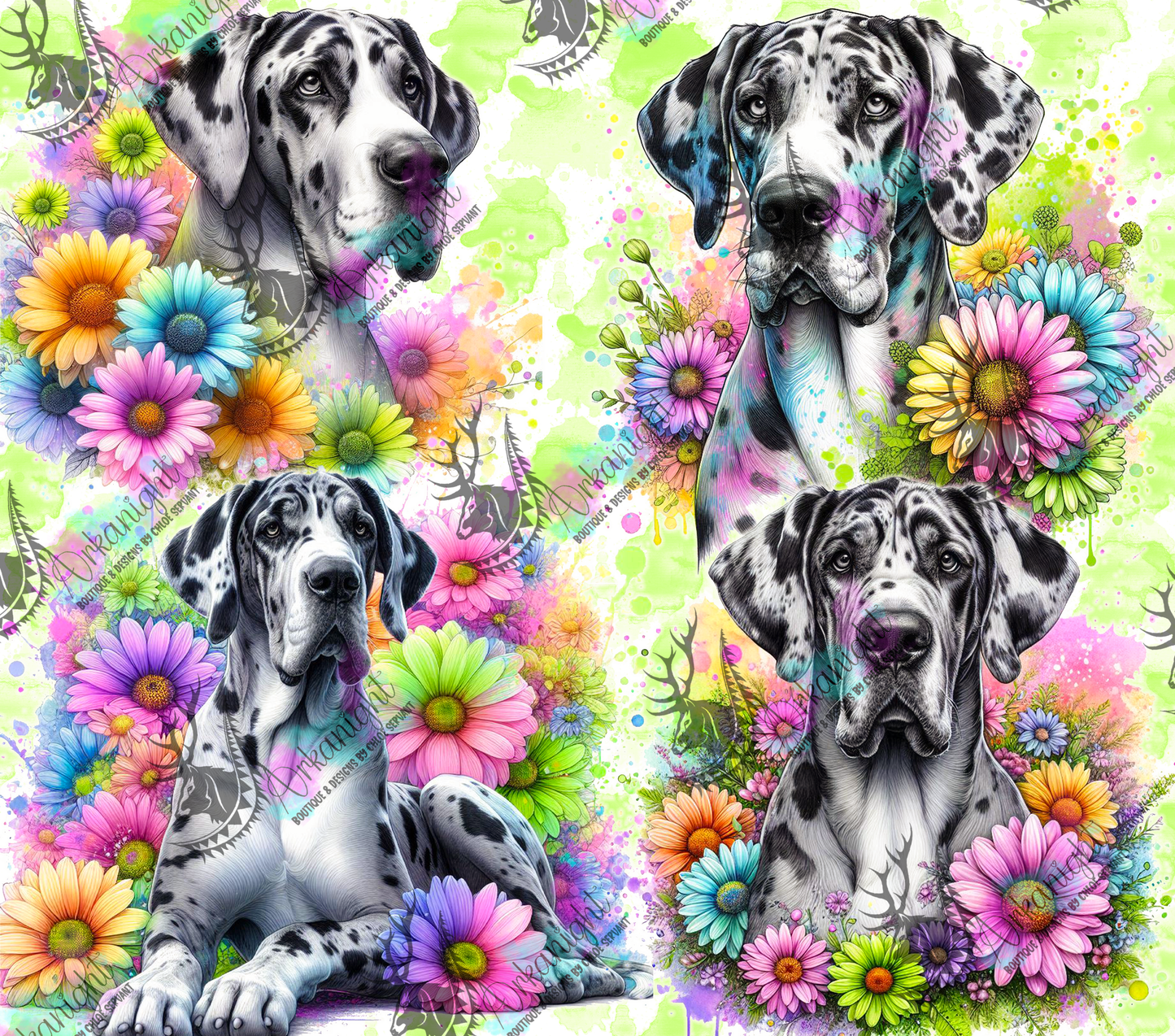 Numérique - Collection Vivid Colors & Flowers - Chien - Grand Danois