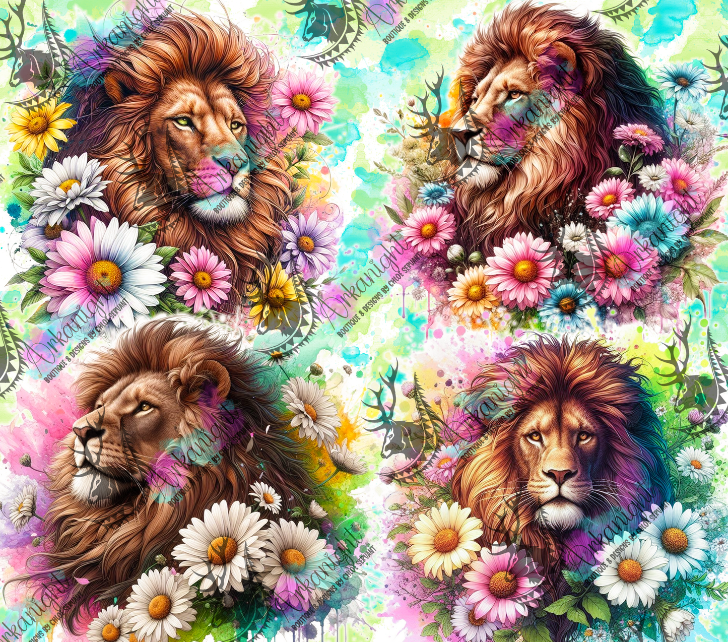 Numérique - Collection Vivid Colors & Flowers - Animaux - Lion