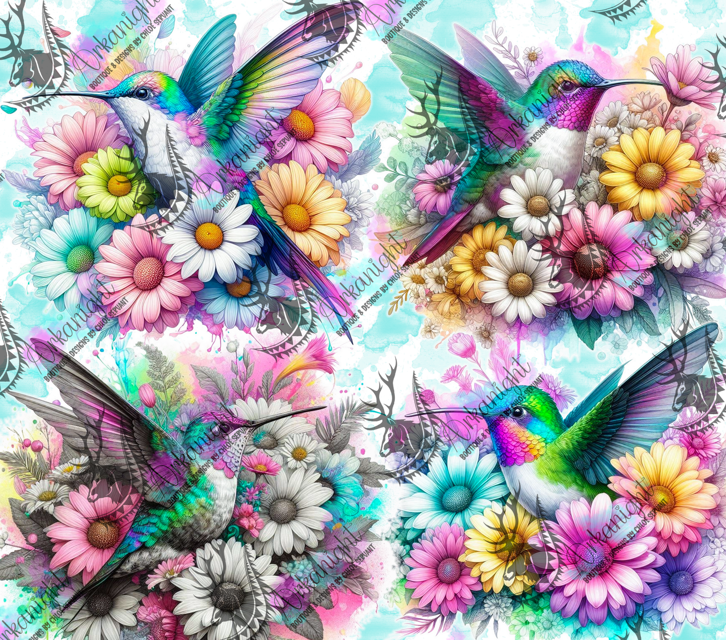 Numérique - Collection Vivid Colors & Flowers - Animaux - Colibris