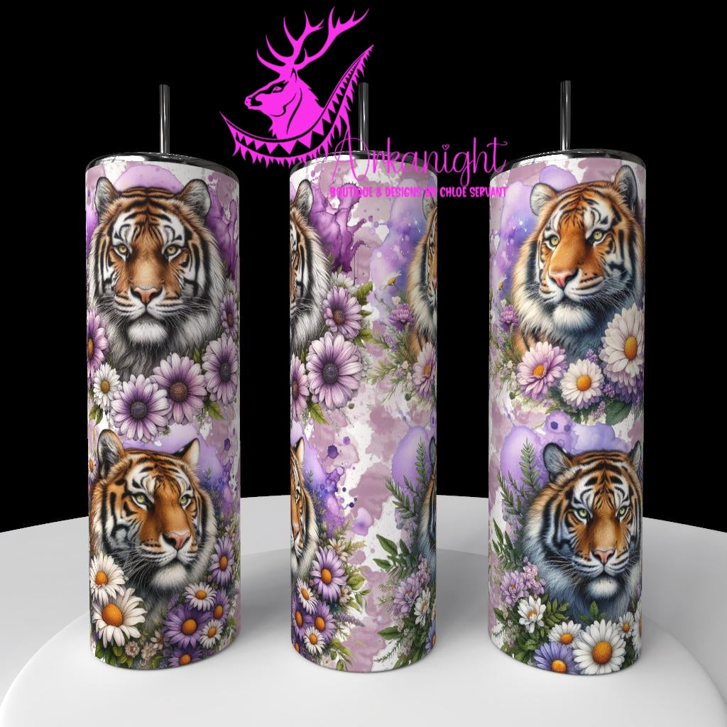 Gourde sur commande - Collection Vivid Colors & Flowers - Animaux - Tigre - Teinte de lilas