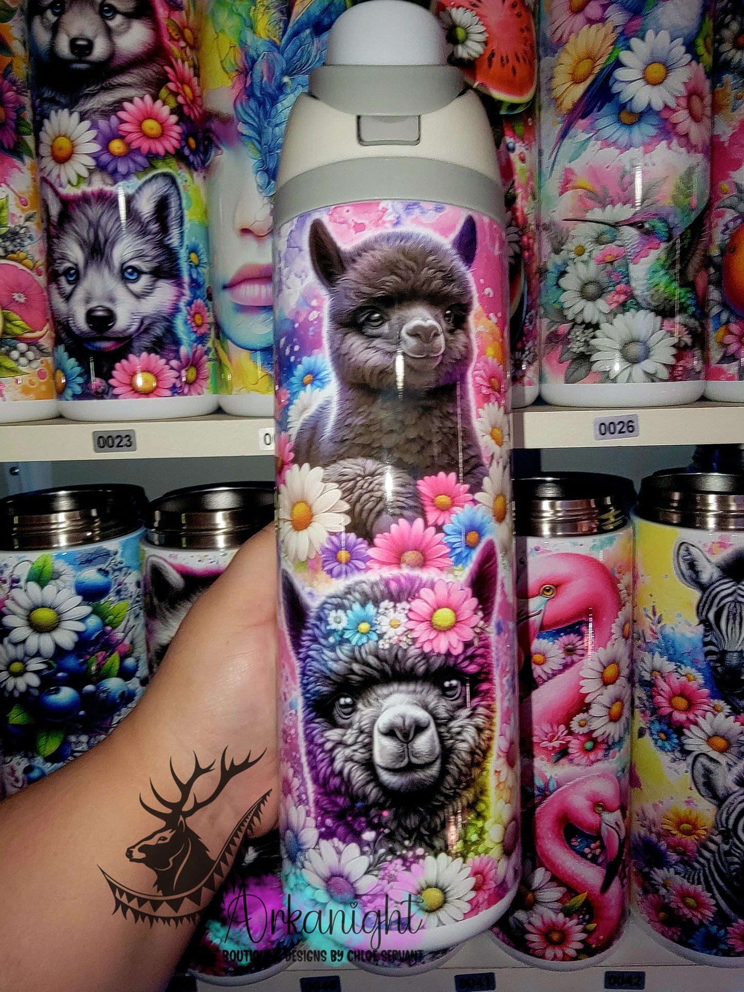 Owala DUPE 24 oz sur commande - Collection Vivid colors & Flowers - Alpaga