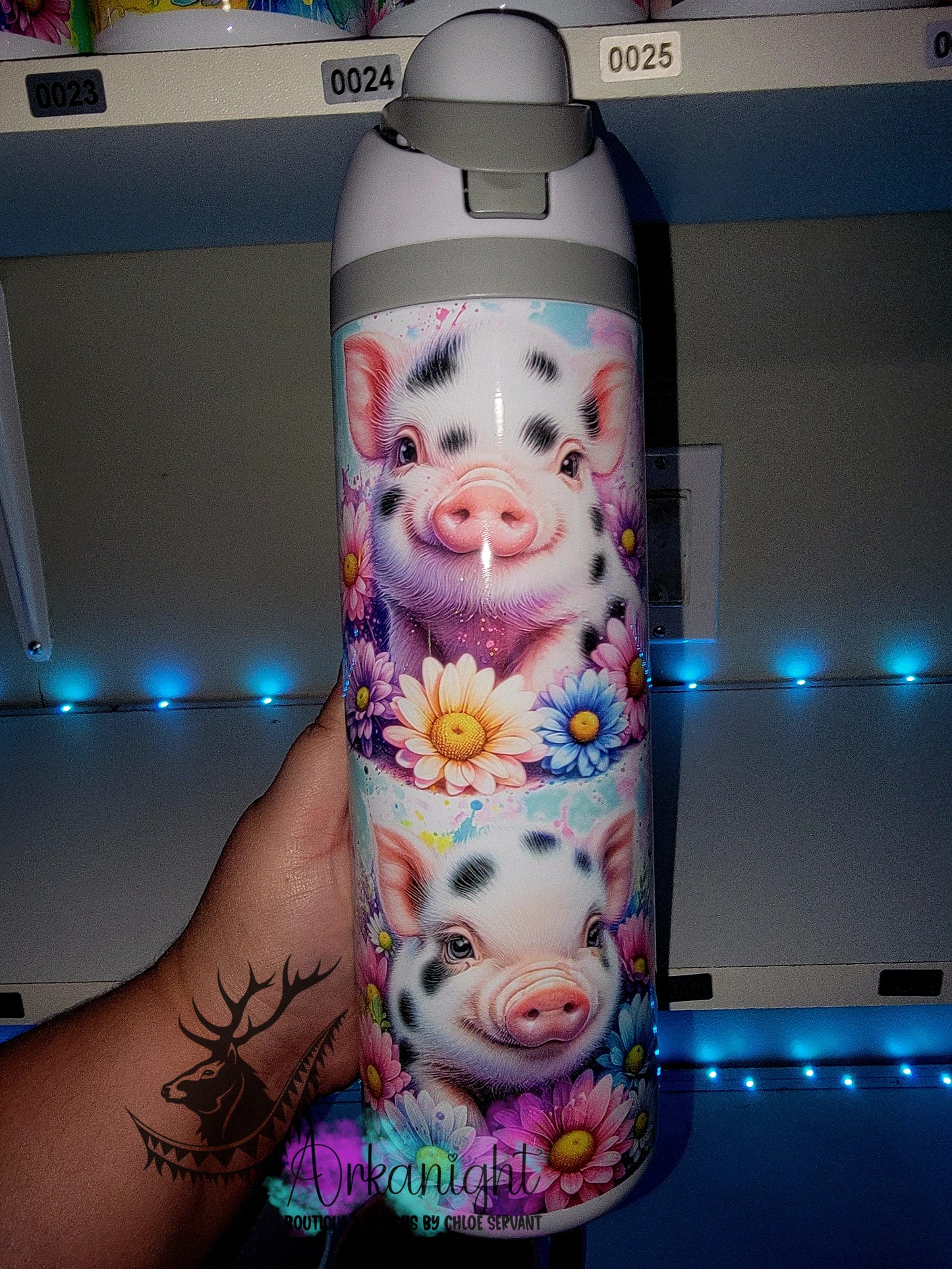 Owala DUPE 24 oz sur commande - Collection Vivid colors & Flowers - Cochon Miniature