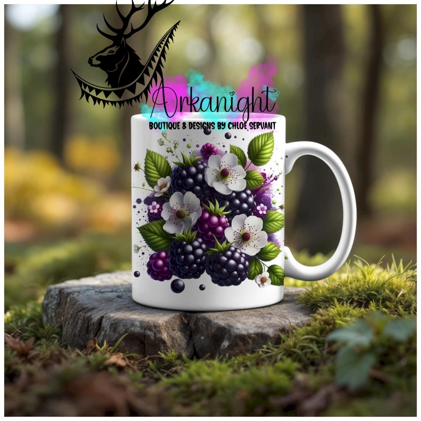 Numérique - Tasse en céramique - Collection Monstera & Fruits - Mûre