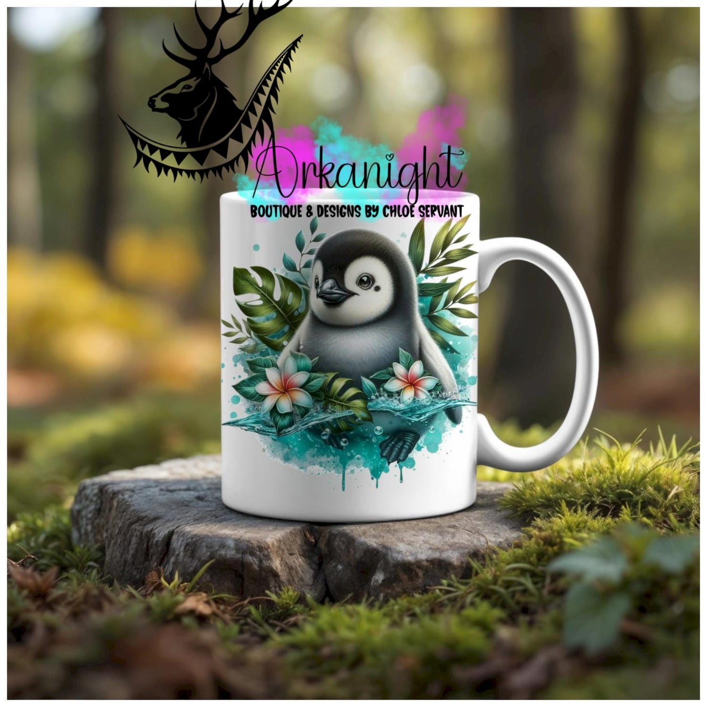 Numérique - Tasse en céramique - Collection Monstera & Animaux - Bébé Pingouin