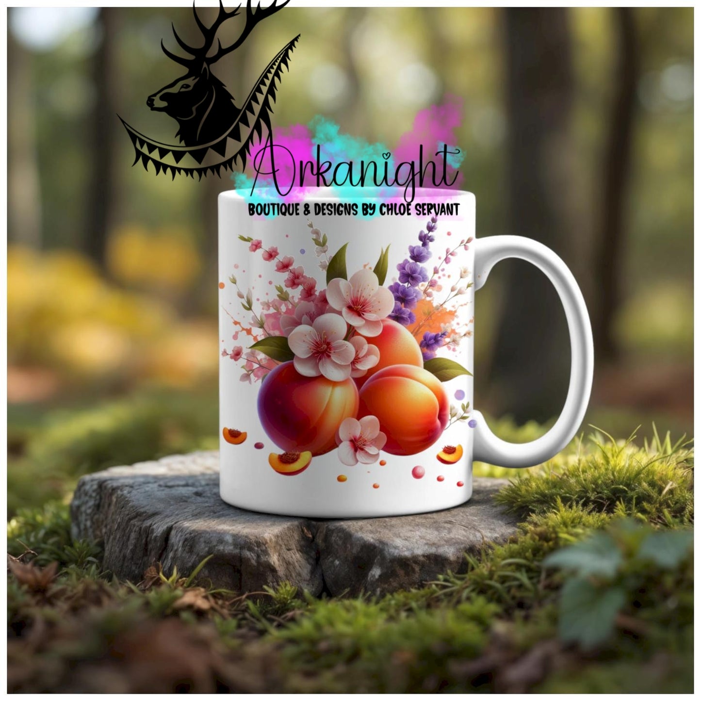Numérique - Tasse en céramique - Collection Monstera & Fruits - Pêche