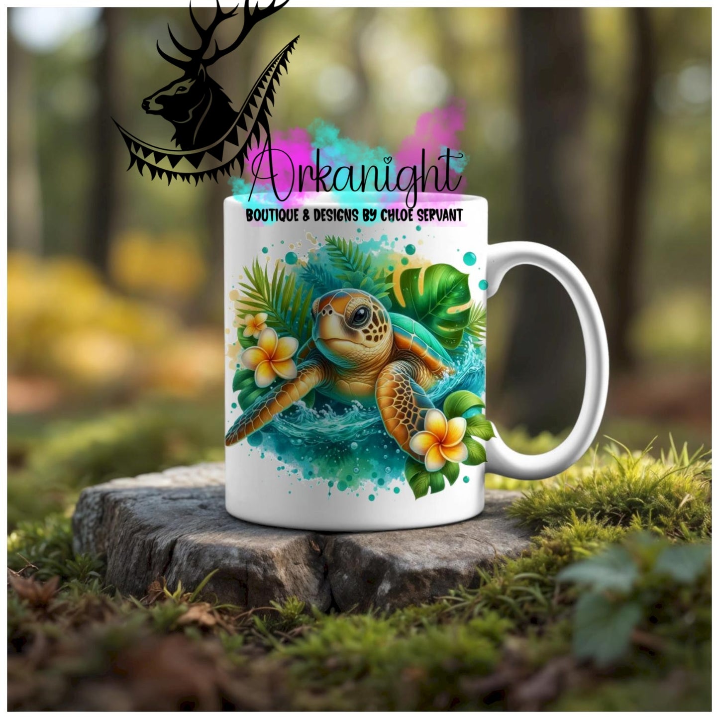 Numérique - Tasse en céramique - Collection Monstera & Animaux - Bébé Tortue de mer