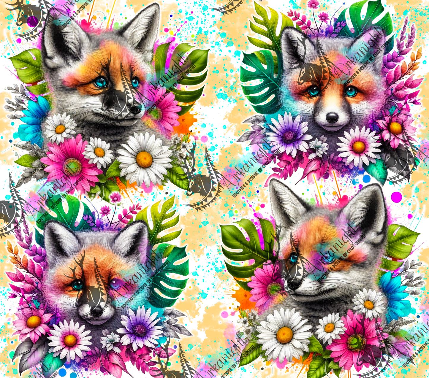 Numérique - Collection Vivid Colors & Flowers - Animaux - Renard