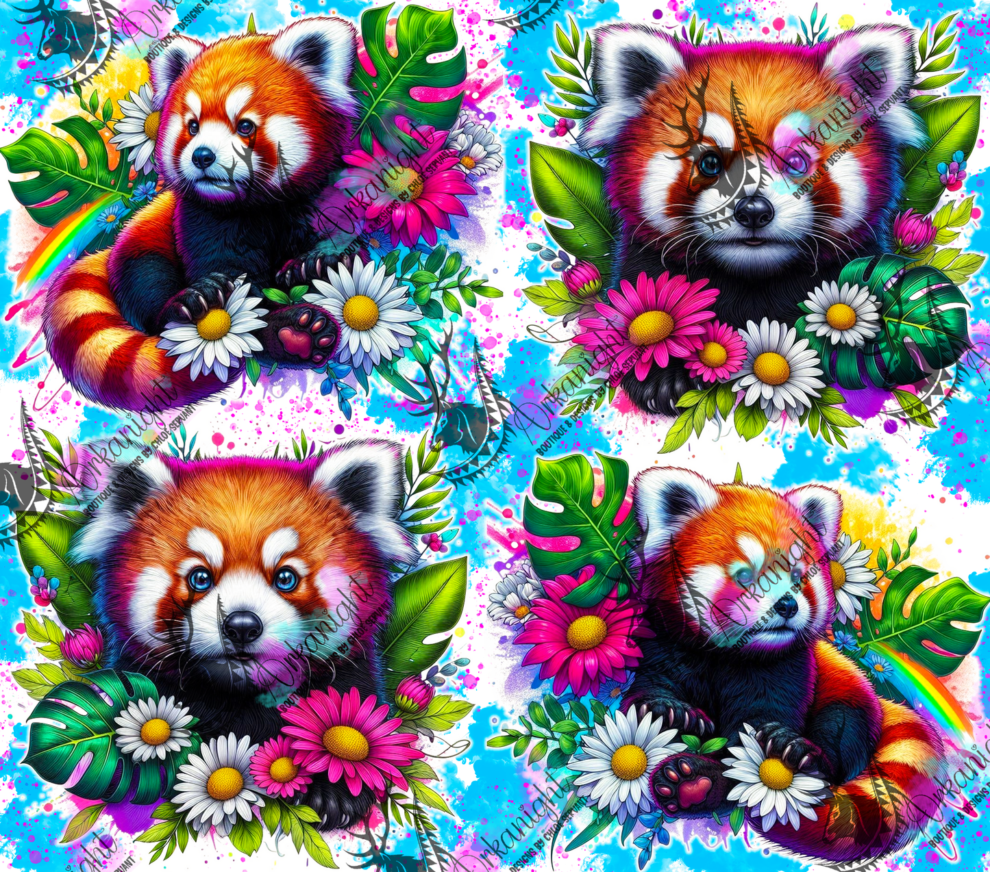 Numérique - Collection Vivid Colors & Flowers - Animaux - Panda Roux