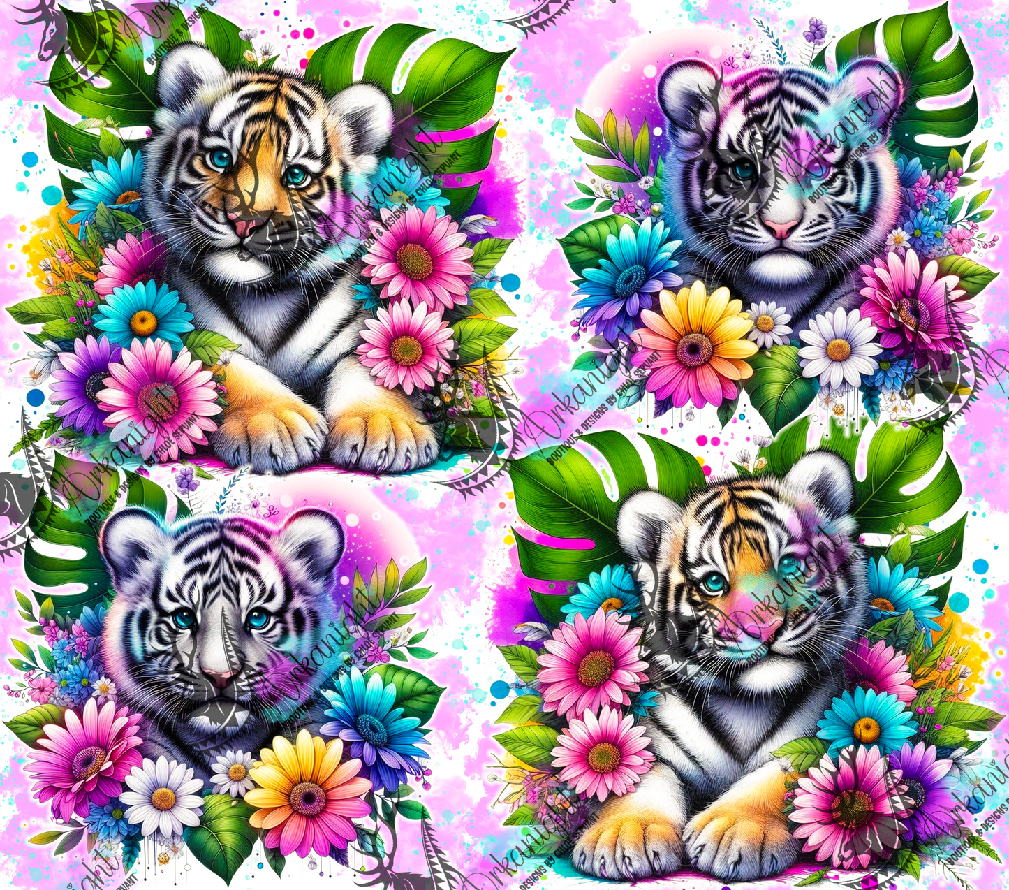 Numérique - Collection Vivid Colors & Flowers - Animaux - Tigre