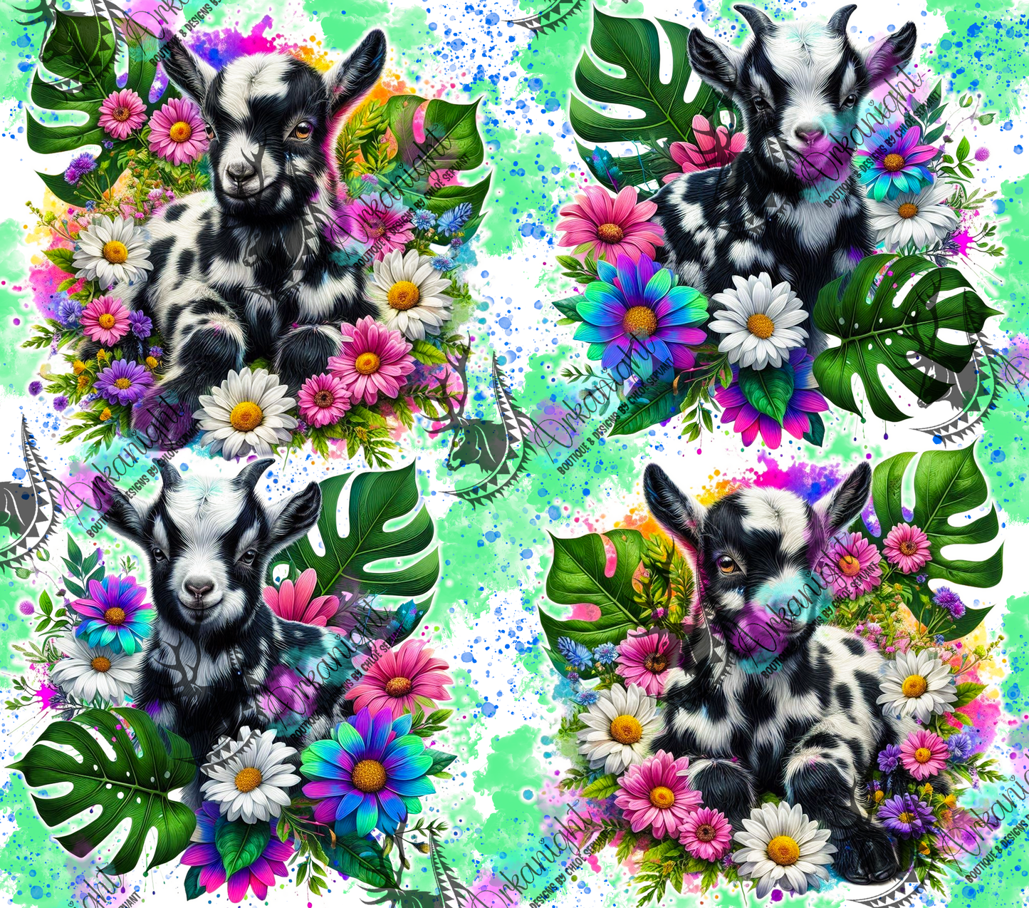 Numérique - Collection Vivid Colors & Flowers - Animaux - Chèvre Miniature
