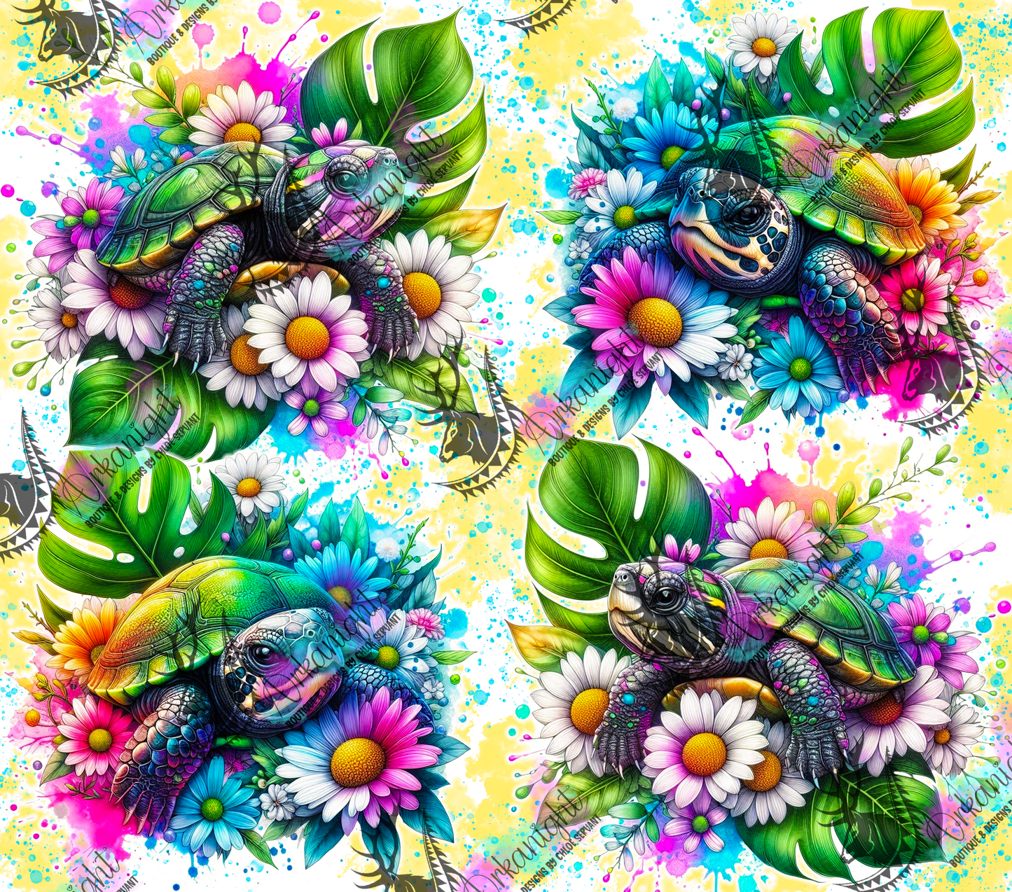 Numérique - Collection Vivid Colors & Flowers - Animaux - Tortue