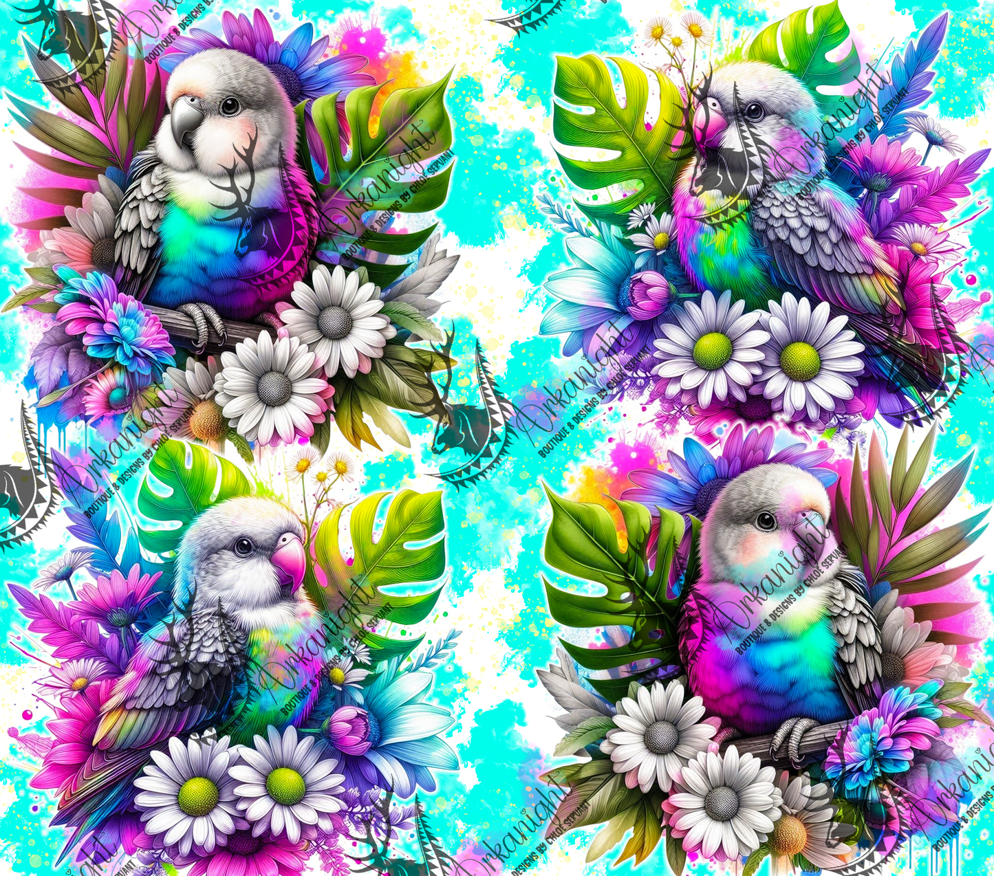 Numérique - Collection Vivid Colors & Flowers - Animaux - Inséparable