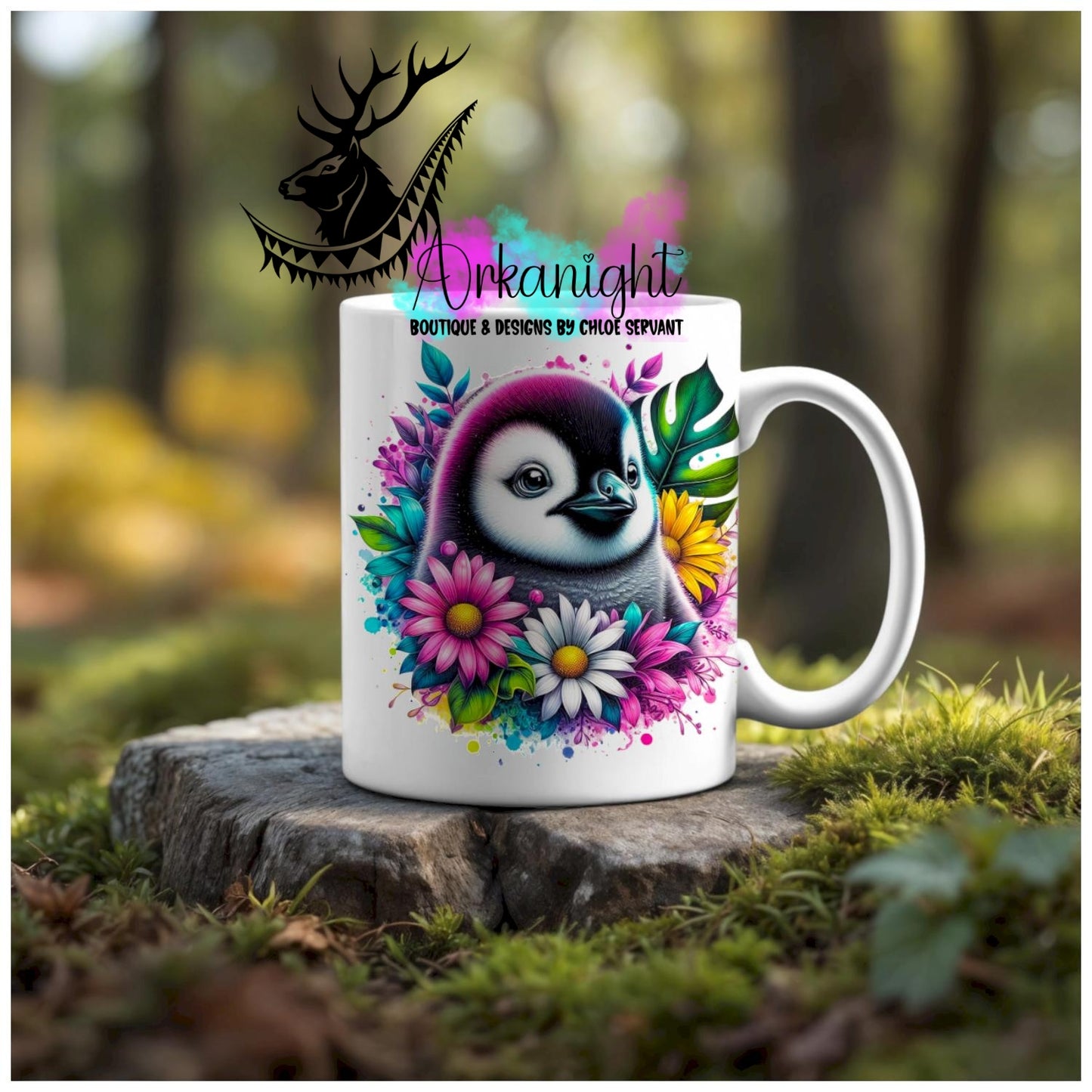 Numérique - Tasse en céramique - Collection Vivid Colors & Flowers - Animaux - Pingouin