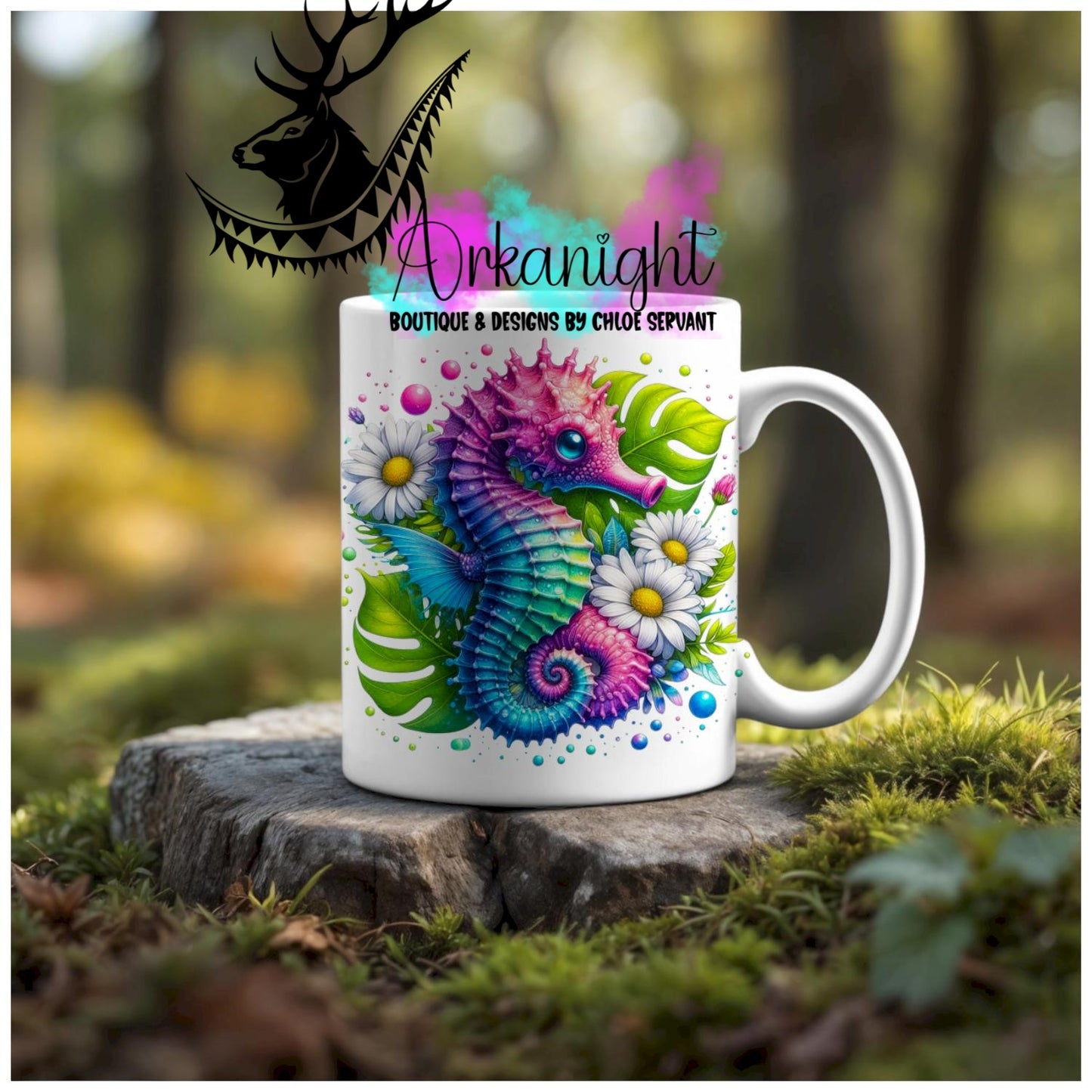 Numérique - Tasse en céramique - Collection Vivid Colors & Flowers - Animaux - Hippocampes