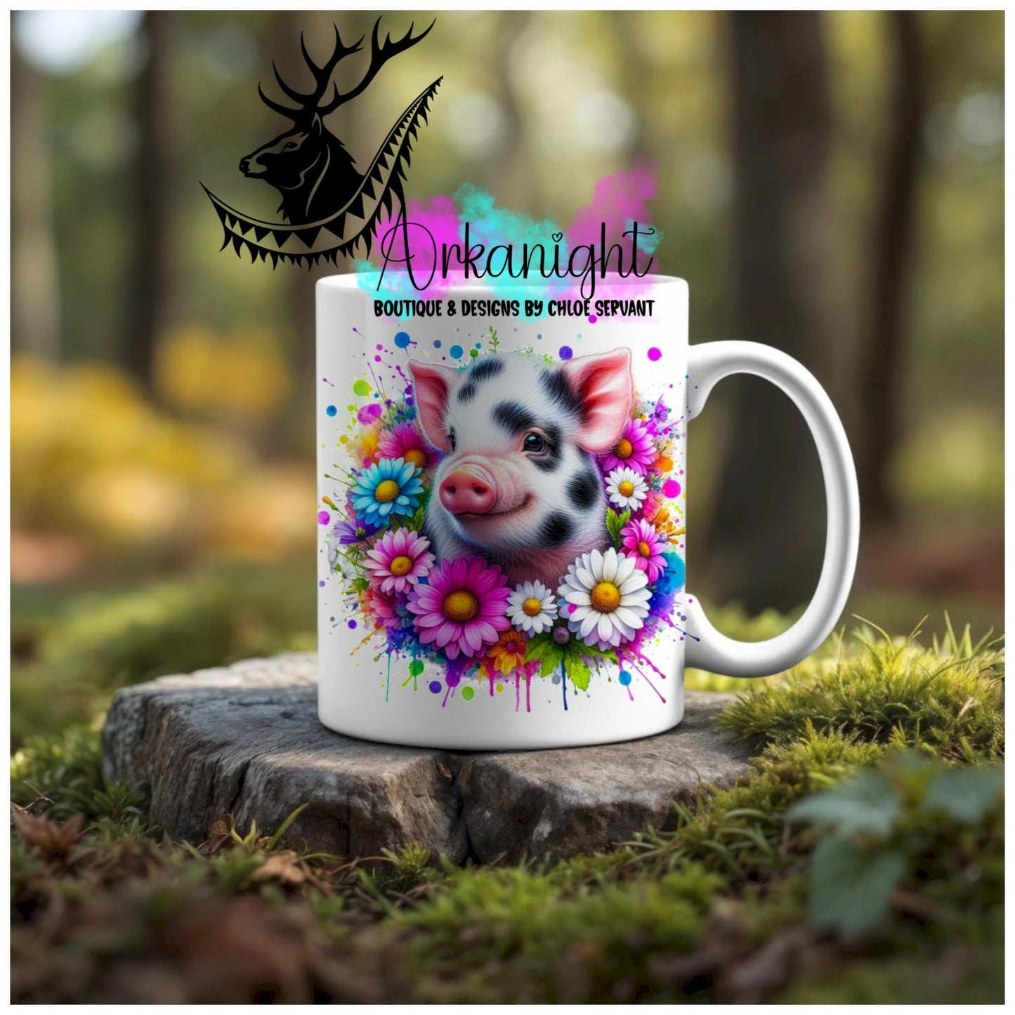 Numérique - Tasse en céramique - Collection Vivid Colors & Flowers - Animaux - Cochon Miniature