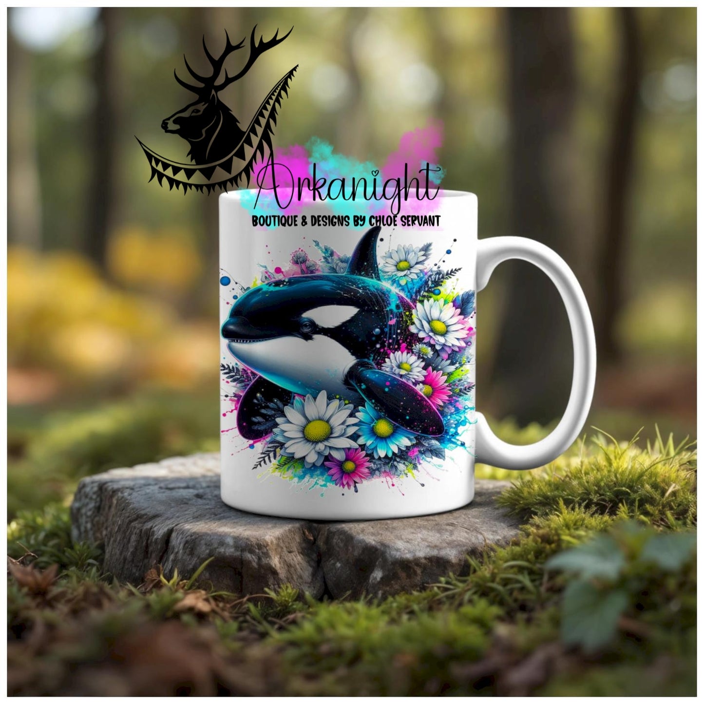 Numérique - Tasse en céramique - Collection Vivid Colors & Flowers - Animaux - Orques - 04
