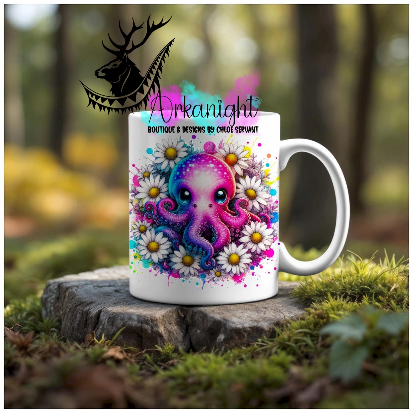 Numérique - Tasse en céramique - Collection Vivid Colors & Flowers - Animaux - Pieuvre