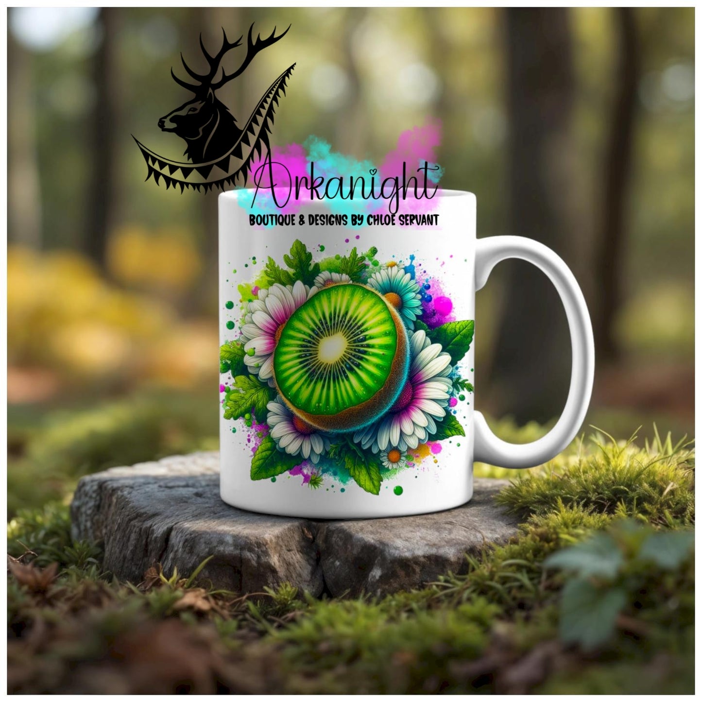 Numérique - Tasse en céramique - Collection Vivid Colors & Flowers - Fruits - Kiwi