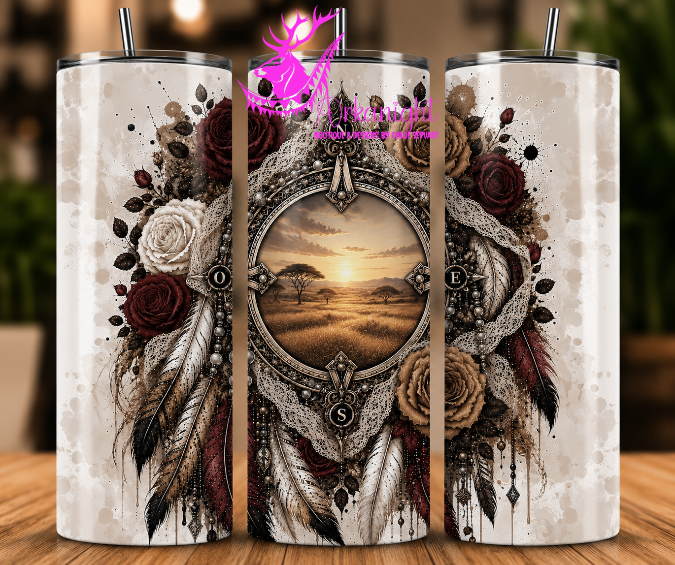 Gourde sur commande - Collection Boho 2026 - Rose des Vents ♡ Savane