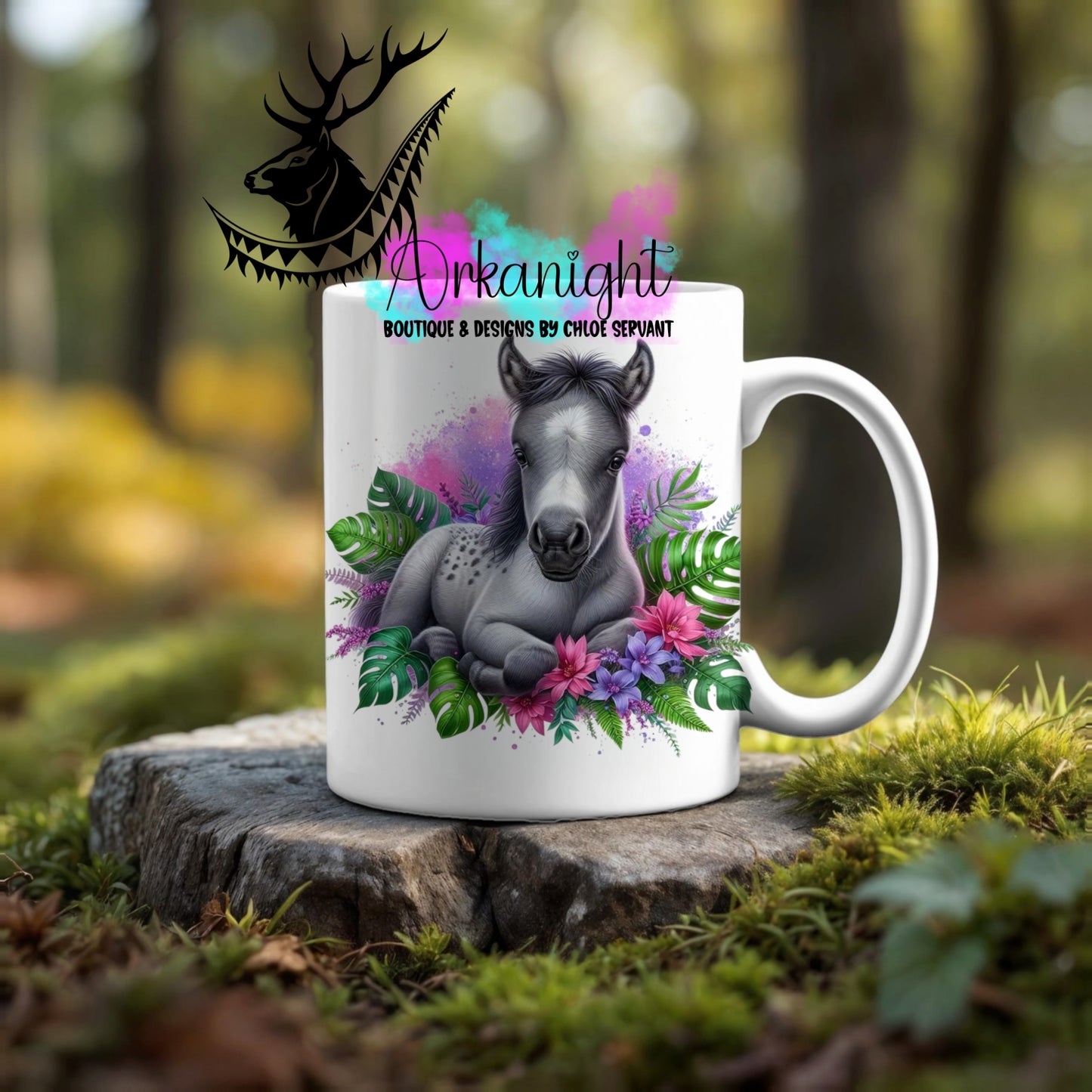 Numérique - Tasse en céramique - Collection Monstera & Animaux ♡ Pouliche Appaloosa