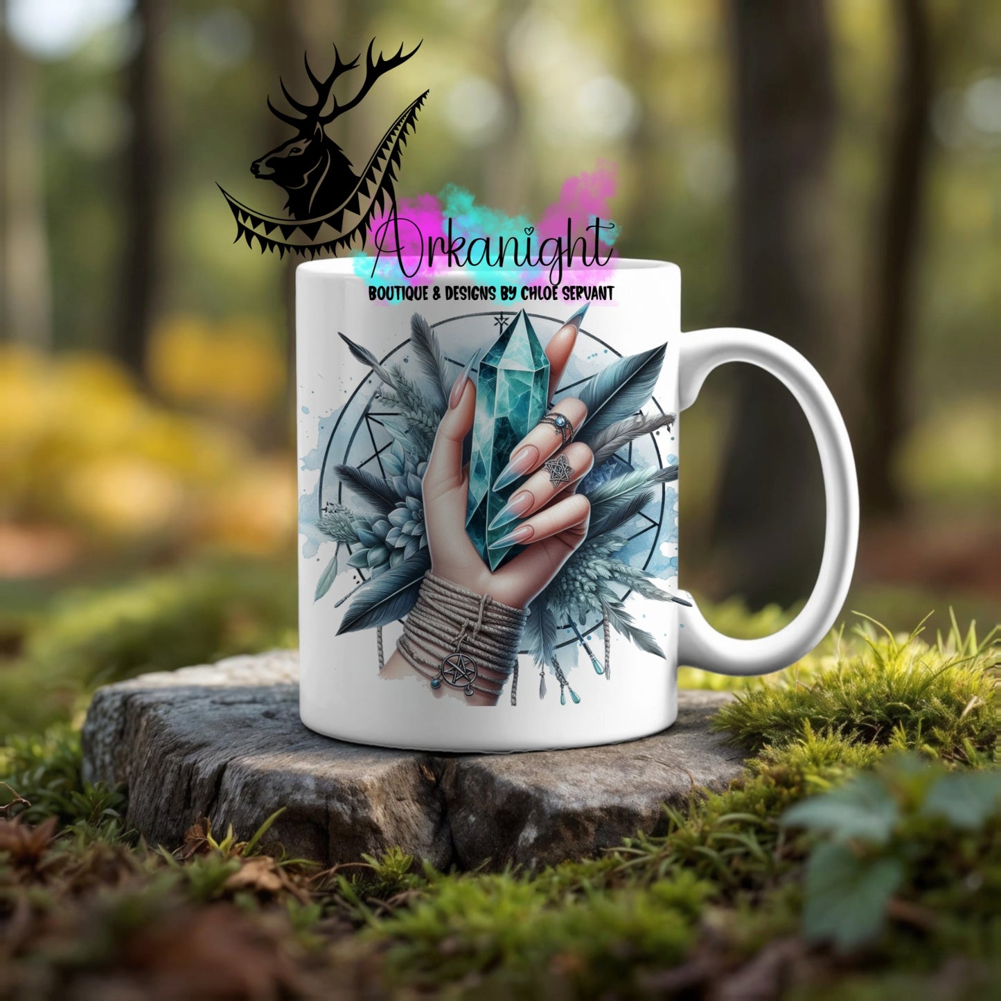Numérique - Tasse en céramique - Collection Halloween & Witchy ♡ Crystal Aquamarine