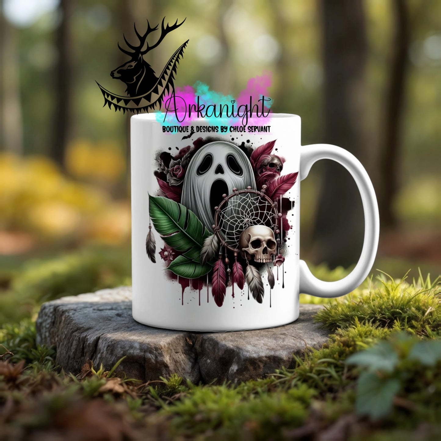Numérique - Tasse en céramique - Collection Halloween & Witchy ♡ Fantôme Bourgogne