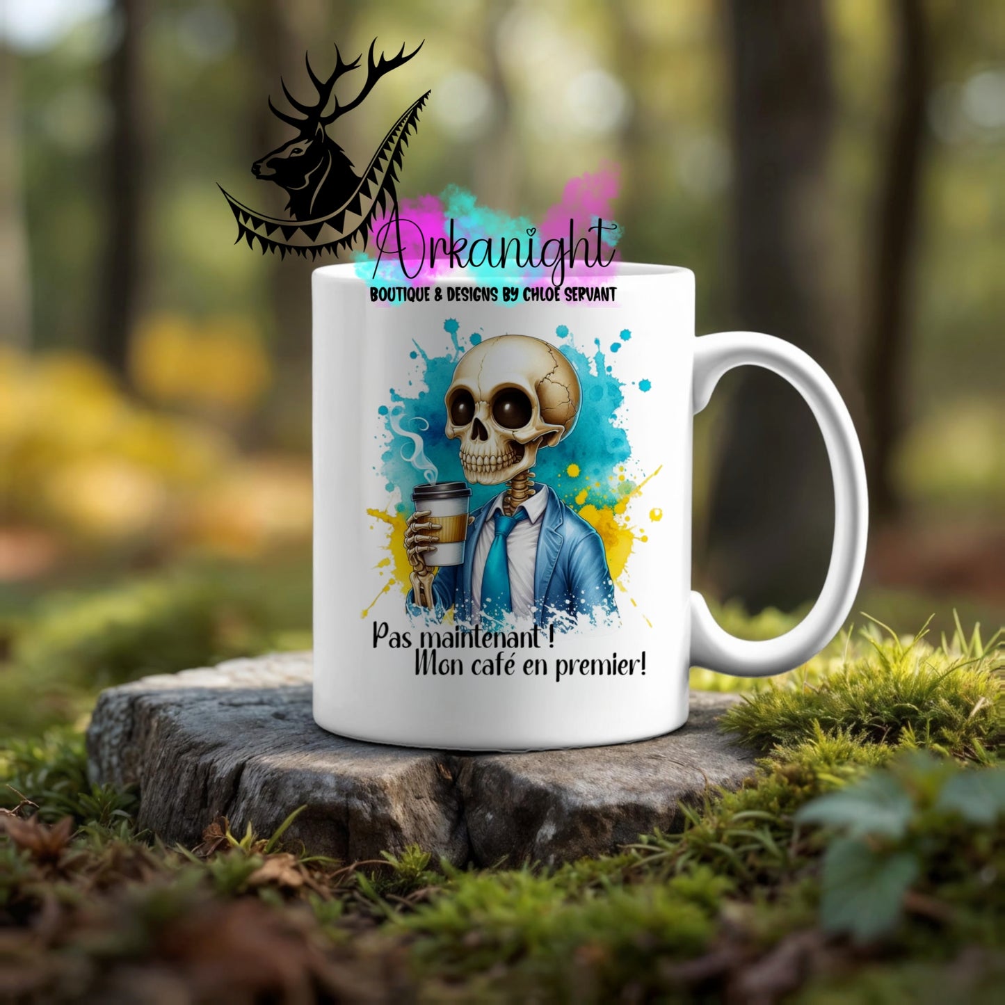 Numérique - Tasse en céramique - Collection Halloween & Witchy ♡ Mon café en premier - Bleu
