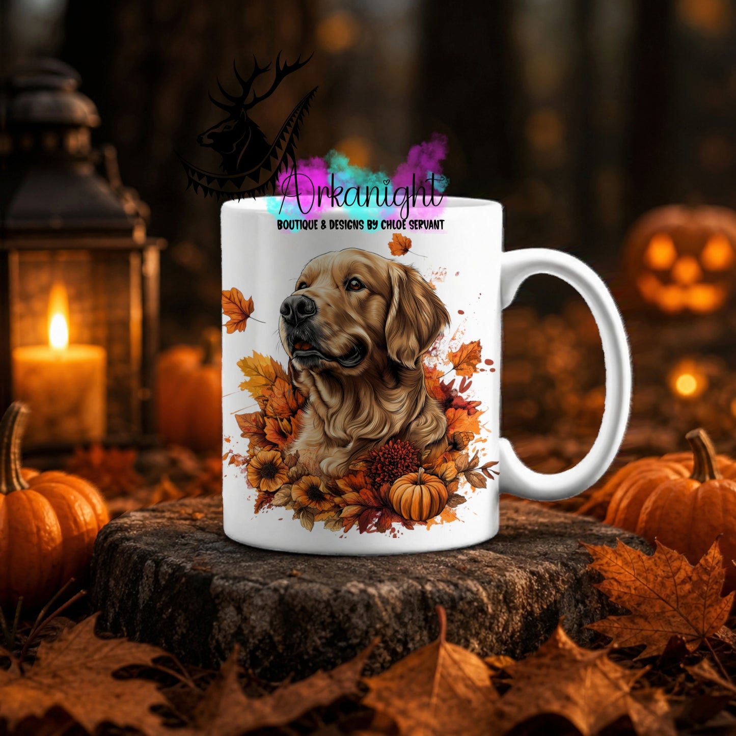 Numérique - Tasse en céramique - Collection Automne ♡ Golden Retriever