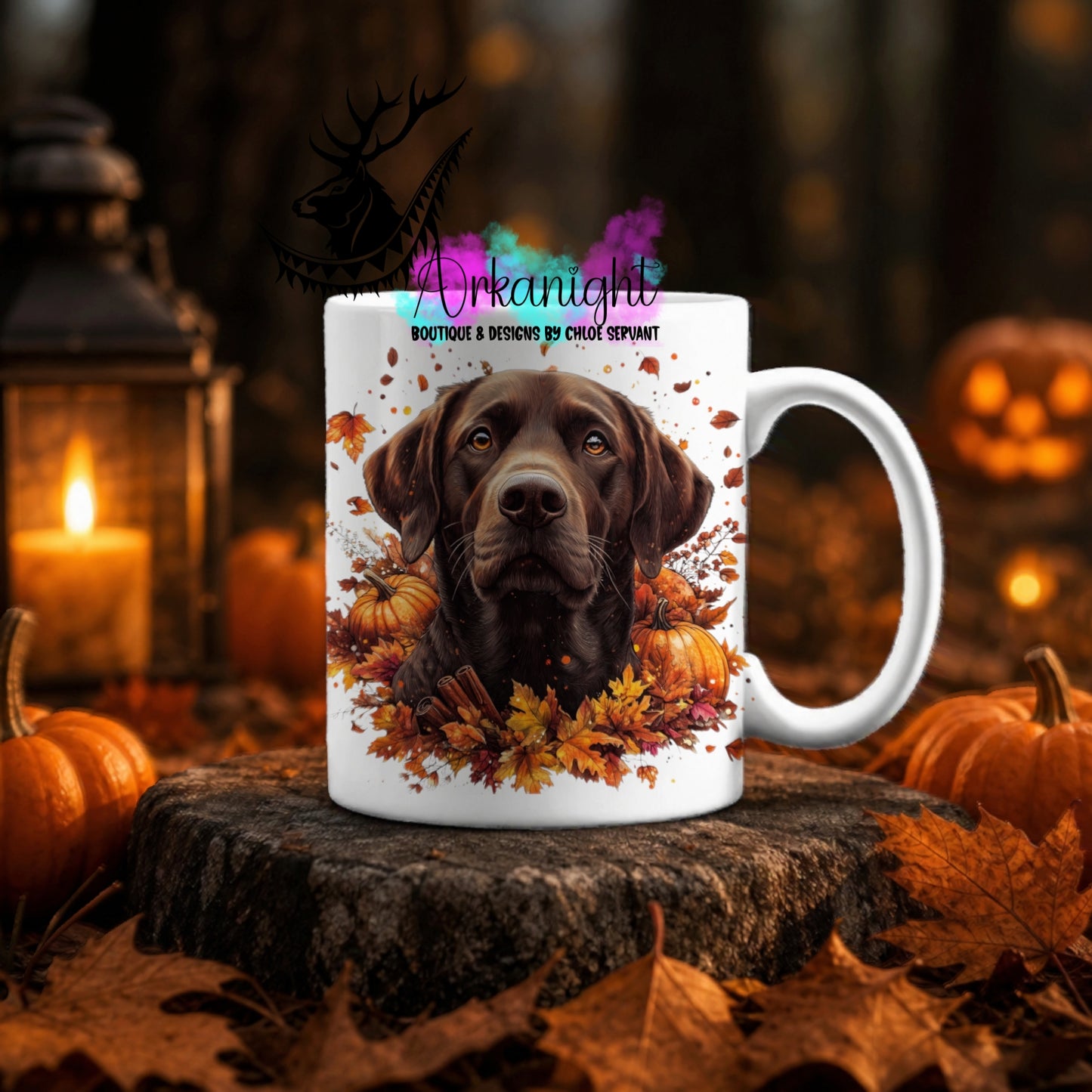 Numérique - Tasse en céramique - Collection Automne ♡ Labrador Brun