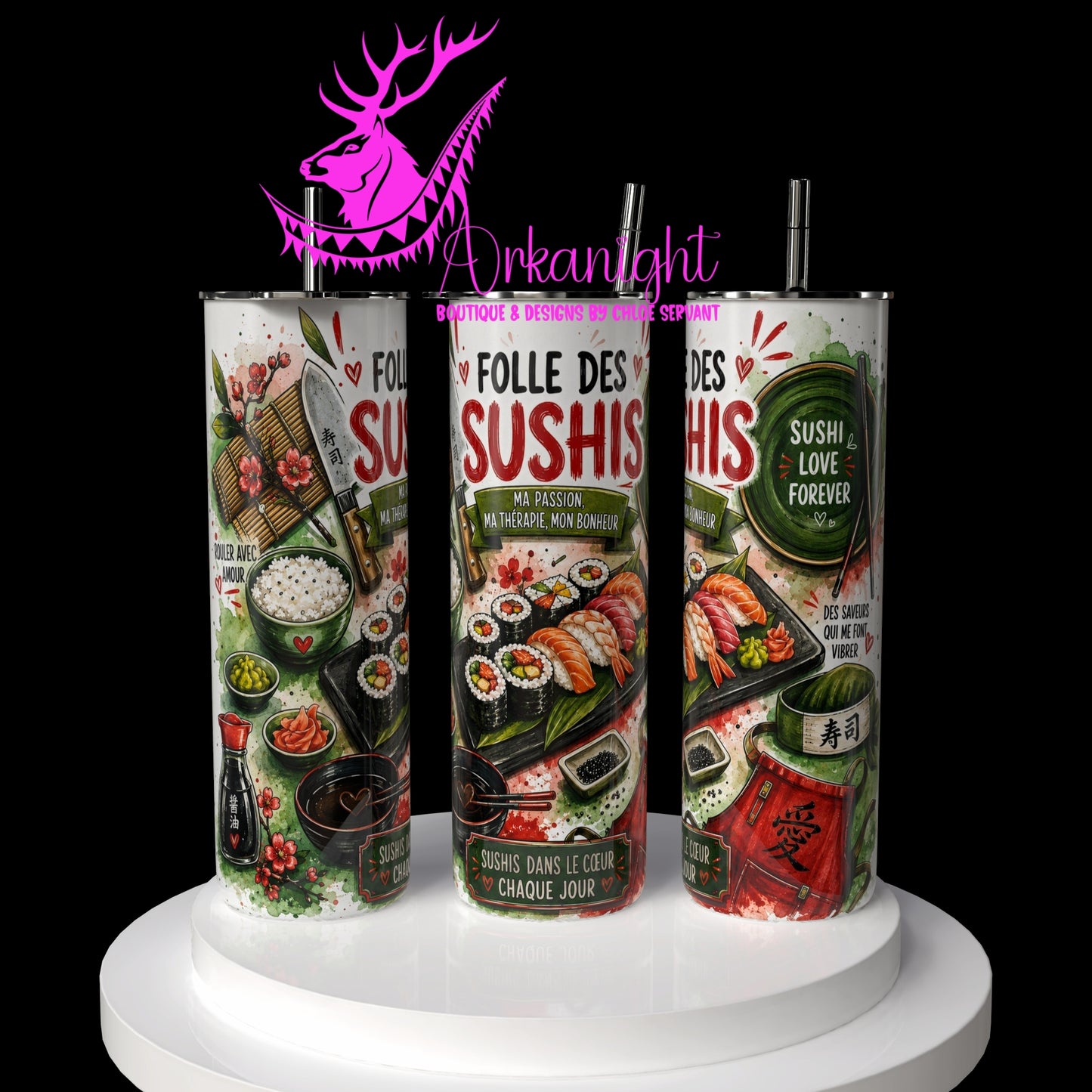 Gourde sur commande - Collection Occupation & Passion - Folle des Sushis