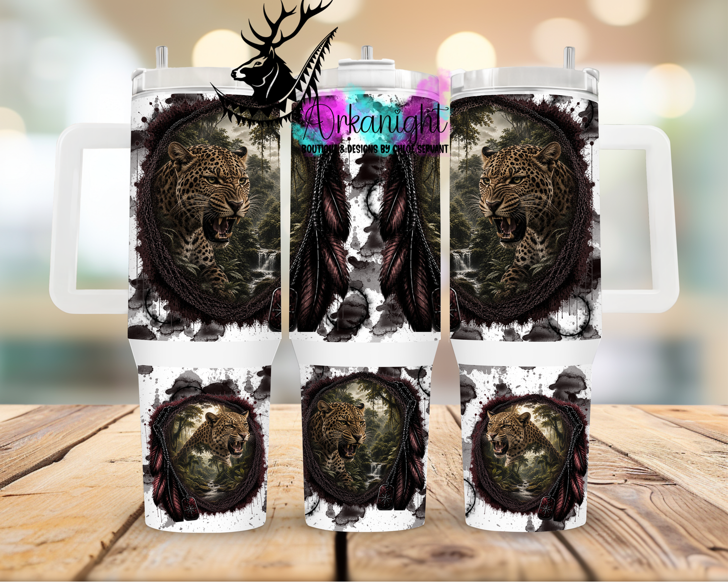 Gourde 40 oz sur commande ♡ Collection Boho 2026 - Double Exposition - Léopard