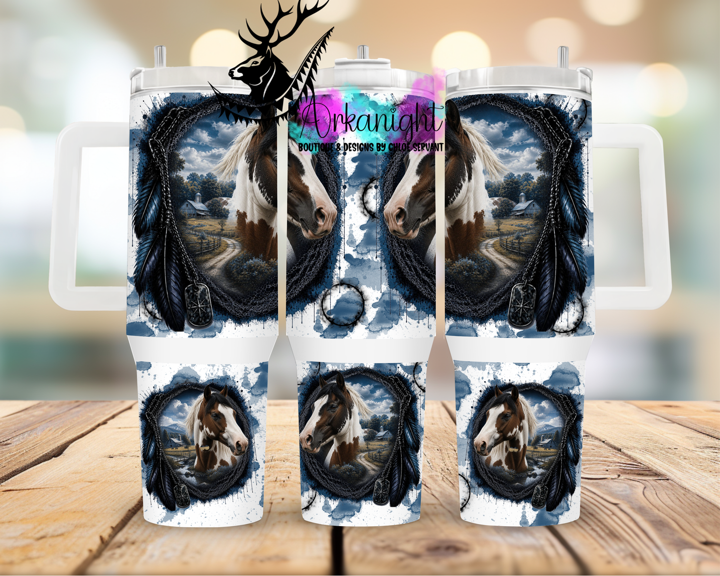Gourde 40 oz sur commande ♡ Collection Boho 2026 - Double Exposition - Paint Horse