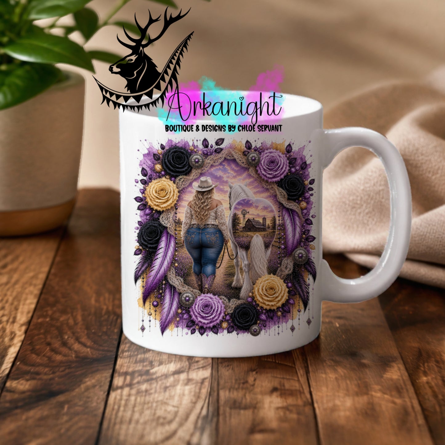 Tasse en céramique sur commande - Collection Boho 2026 ♡ Double Exposition ♡ Cowgirl Plus size & Palomino