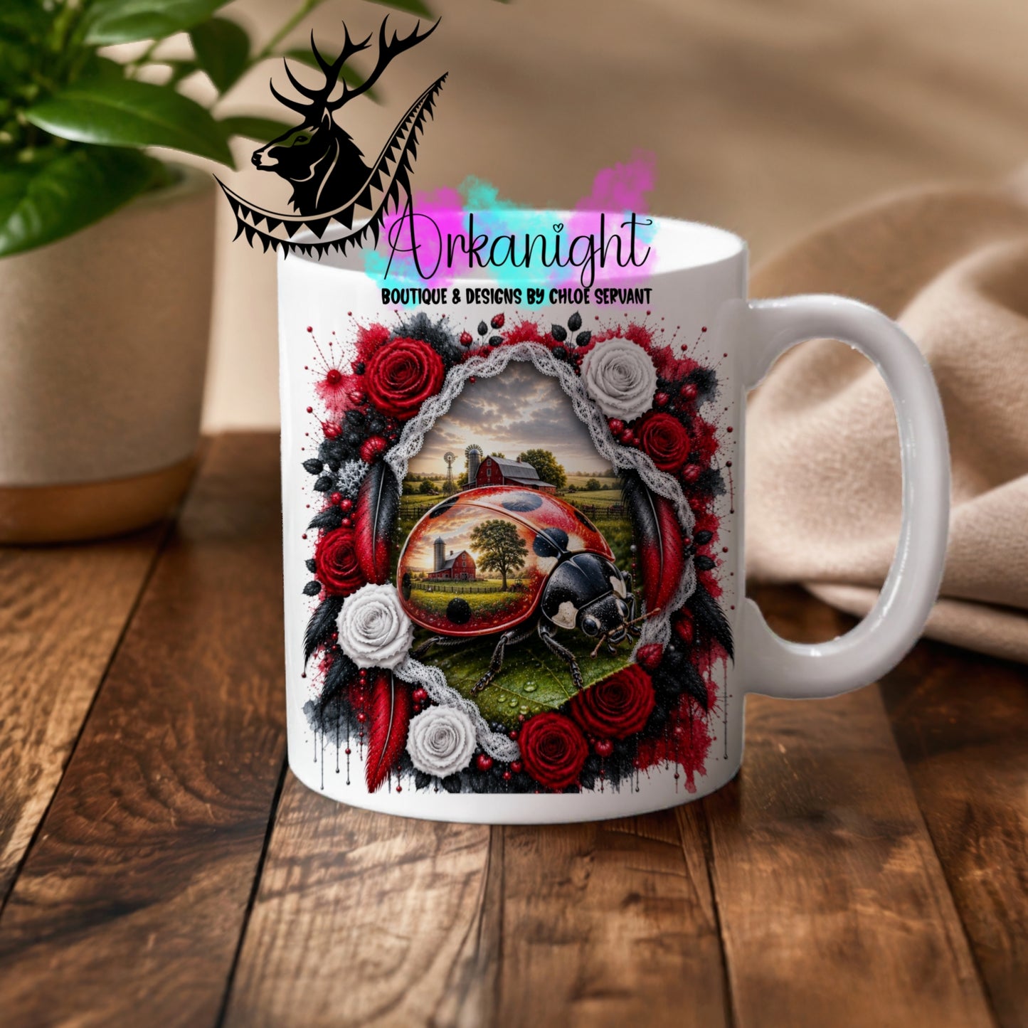 Numérique - Tasse en céramique - Collection Boho 2026 ♡ Double Exposition - Coccinelle